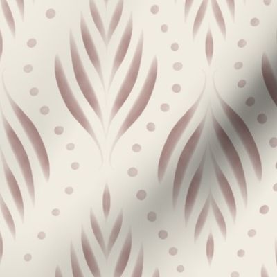 Dots and Fronds _ copper rose pink_ creamy white_ dusty rose pink _ traditional