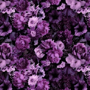 Floral Baroque Opulence Rich Purple Smaller Scale