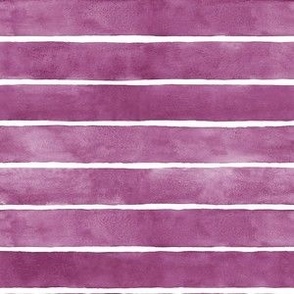 Mulberry Watercolor Horizontal Vertical Stripes - Small Scale - Deep Violet Purple Red Magenta 