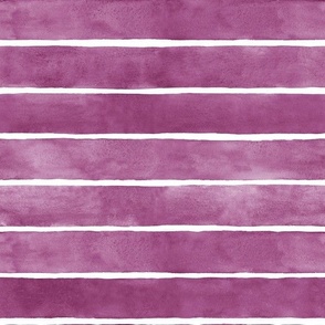Mulberry Watercolor Horizontal Vertical Stripes - Medium Scale - Deep Violet Purple Red Magenta 
