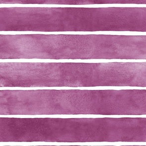 Mulberry Watercolor Horizontal Vertical Stripes - Large Scale - Deep Violet Purple Red Magenta 