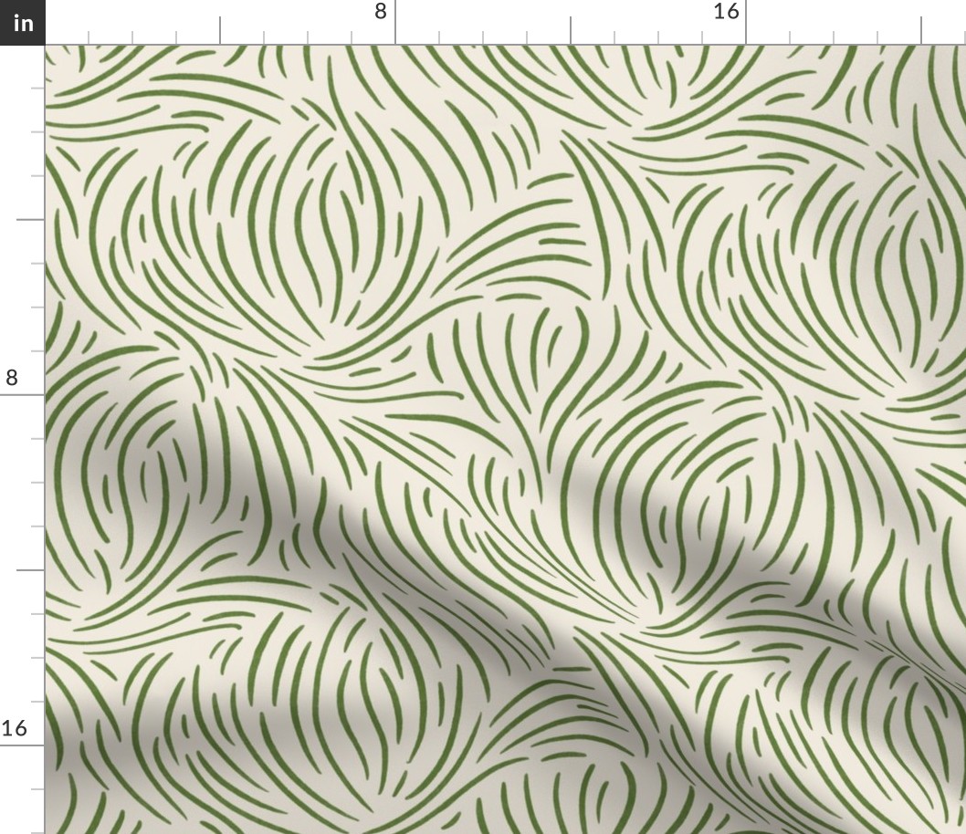 Textured Swirls in olive green - 12x12