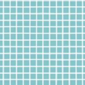Simple Checker Pattern Coordinate For Fleur de Lis Pattern Teal White Smaller Scale