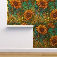 Sunflowers Stained Glass