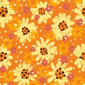 Funky_Sunflowers_-_Orange_Yellow_Raspberry