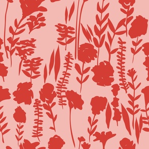 jumbo // Wildflowers Ditsy Ruby Red on Peach // 24”