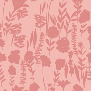 jumbo // Wildflowers Ditsy Rose Pink on Peach // 24”