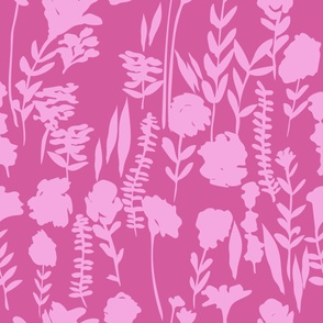 jumbo // Wildflowers Ditsy Pink on Raspberry Pink // 24”