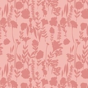 Mini // Wildflowers Ditsy Rose Pink on Peach // 4”
