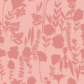 Large // Wildflowers Ditsy Rose Pink on Peach // 12”