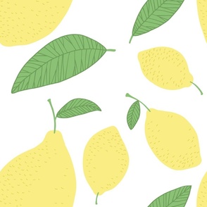 Minimalistic lemon on white