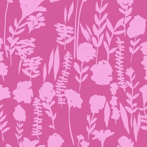 Large // Wildflowers Ditsy Pink on Raspberry Pink // 12”