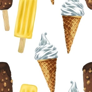 Ice cream on white