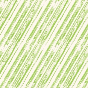 Painted Diagonal Watercolor Stripe - Apple Green on White 