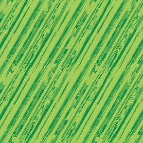 Painted Diagonal Watercolor Stripe - Emerald on Lime Green