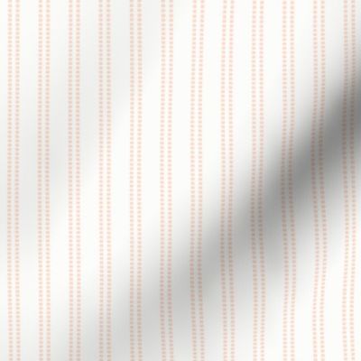 Seeded Stripe: Blush Peach Beaded Stripe, Thin Stripe