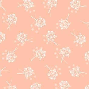 Berry Blossom Toss: Blush Peach Floral Toss, Peach Botanical