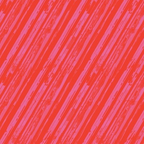 Painted Diagonal Watercolor Stripe - Pink and Red - Hot Pink