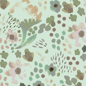 Watercolor Floral - Green