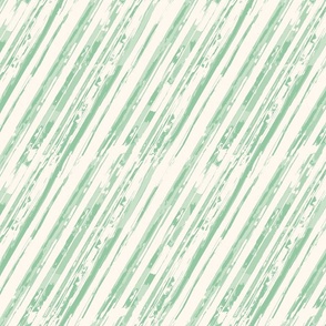 Painted Diagonal Watercolor Stripe - Green on White