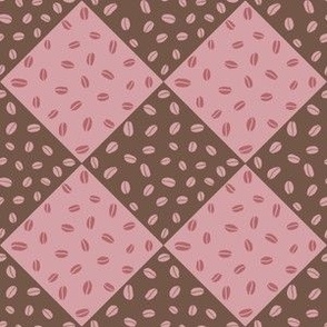 Small Scale Coffee Bean Cafe Pink Brown 6x6