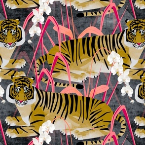 Gold Velvet Tiger on black
