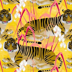 Gold Velvet Tiger on yellow