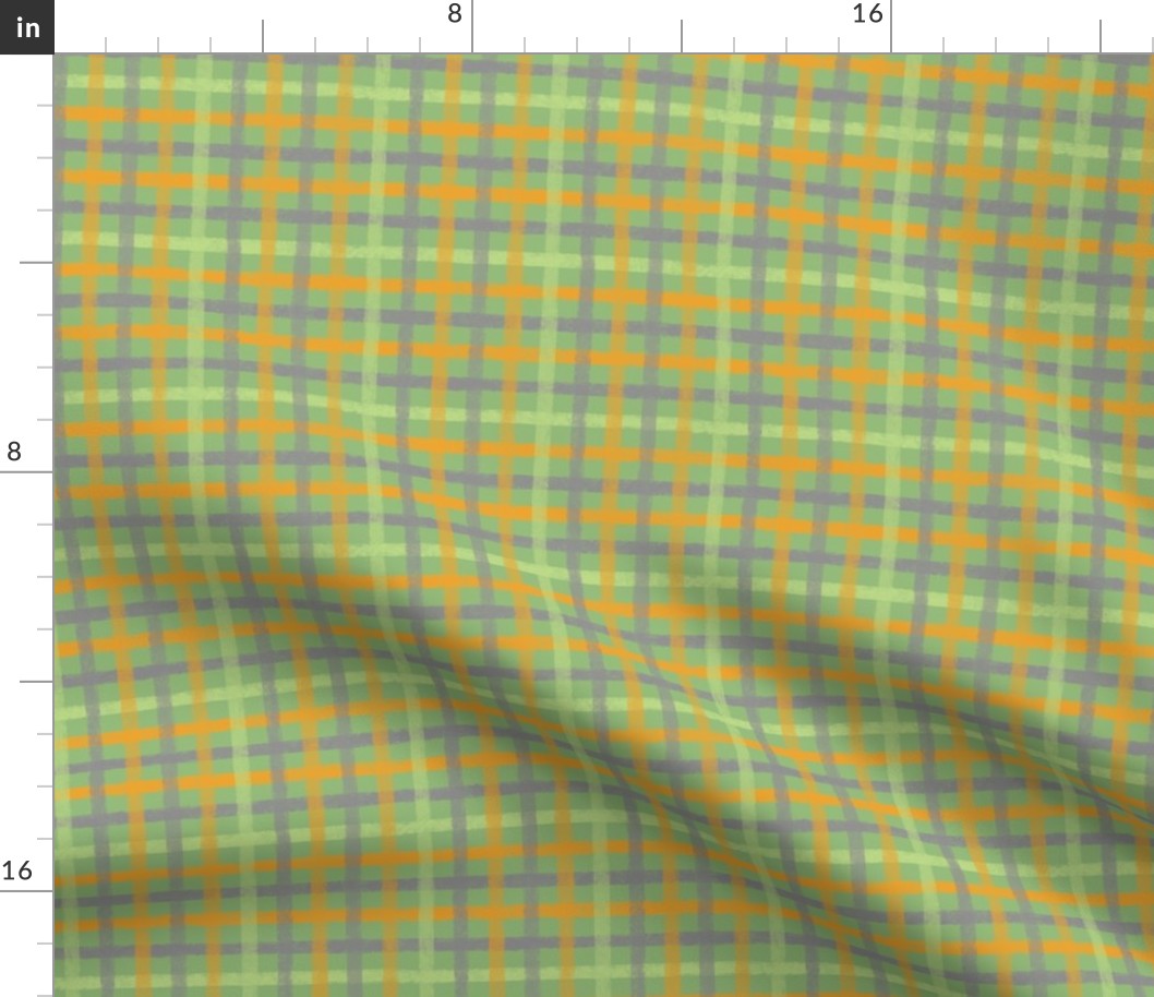 Orange Lilac Poppy Gingham Plaid