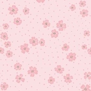 Pretty Pink Flowers and Pink Dots