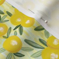 Tropical Lemons on Painterly Background Texture