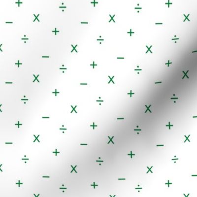 Simple Math Symbols, Green on White