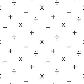 Simple Math Symbols, Charcoal on White