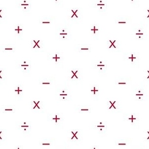 Simple Math Symbols, Cherry on White
