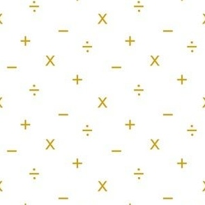 Simple Math Symbols, Mustard on White