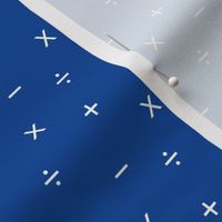 Simple Math Symbols, White on Blue