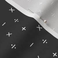 Simple Math Symbols, White on Charcoal