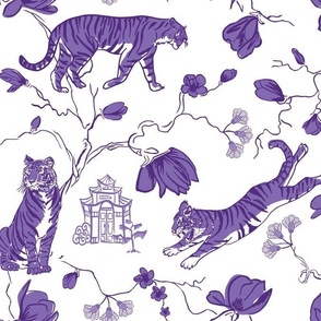 Orange and Purple Chinoiserie Tiger 5