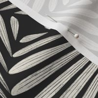 scallop fans ogee | creamy white, raisin black | multidirectional black and white art deco geometric