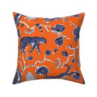 Navy and Orange Chinoiserie Tiger 3