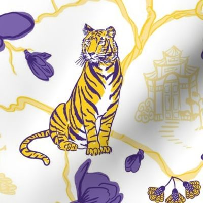 Purple and Yellow Chinoiserie Tiger 1