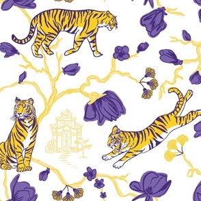 Purple and Yellow Chinoiserie Tiger 1