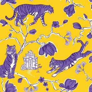 Purple and Yellow Chinoiserie Tiger 2