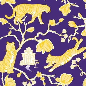 Purple and Yellow Chinoiserie Tiger 3
