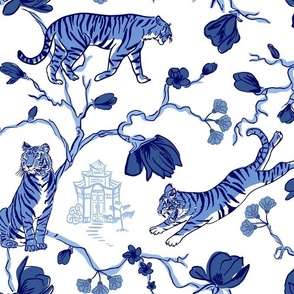 Blue Chinoiserie Tiger 1