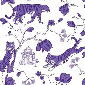 Purple and Yellow Chinoiserie Tiger 4