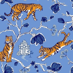 Blue Chinoiserie Tiger 3