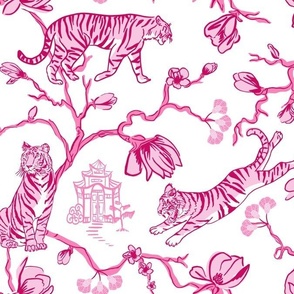 Pink Chinoiserie Tiger 1