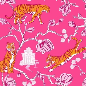 Pink Chinoiserie Tiger 3