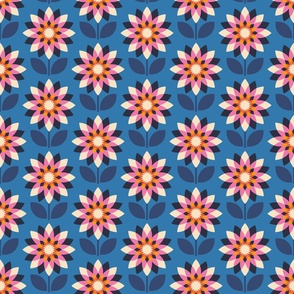 Plaid Daisies - Periwinkle -Med