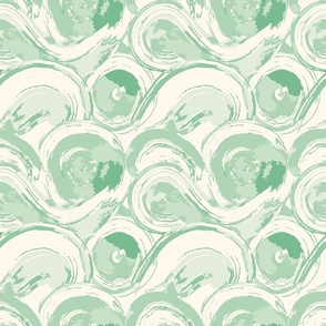 Modern Abstract Watercolor Swirl - in Mint Green